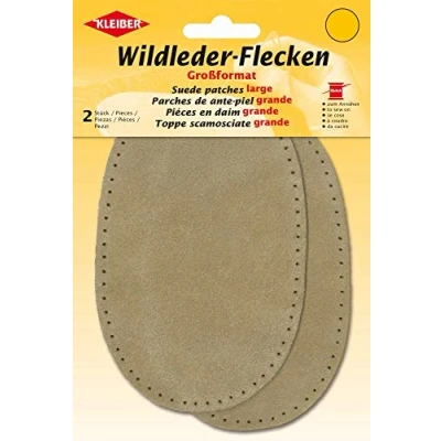 Imagen de Kleiber Rodilleras/Coderas de Ante, para coserlas, tamaño Grande, Color Beige