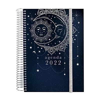 Imagen de Finocam Espiral Design Collection Moon Agenda Enero 2022 Diciembre (12 meses), Sobremesa E10 155x212 mm,