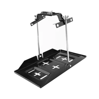 Imagen de bandeja de batería para coche, ajustable universal metal, soporte fijación con pinza ajustable, rango 135 mm 190