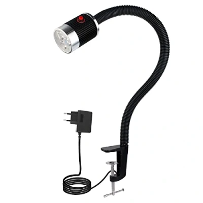 Imagen de Abrazadera de tipo C, luz cuello cisne flexible, 900 lúmenes, trabajo LED con para torno, fresadora CNC, máquina coser, herramienta iluminación industrial, lámpara