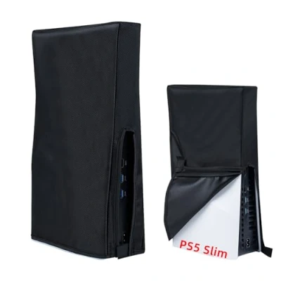 Imagen de Tolesum Funda para PS5 Slim, Protectora Antirrayas Impermeable Solo Consolas Slim Digital Edition y Disc No Vertical Negra