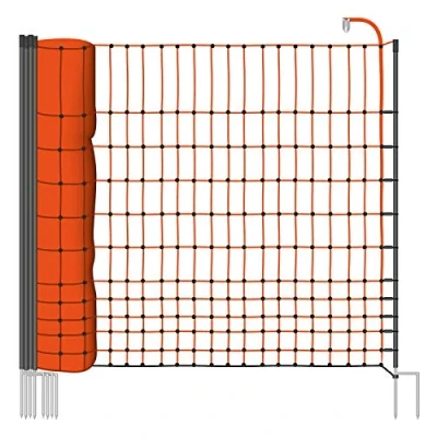 Imagen de VOSS.farming Malla eléctrica para gallinas y Animales domésticos, Rollo de 50m Longitud 112cm Altura, 16 Postes con Punta Doble Kit reparación