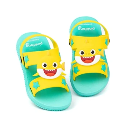 Imagen de Baby Shark Sandalias Niños Pequeños Niñas Cantante Character Family Sliders con correa de apoyo Zapatos verano amarillos azules