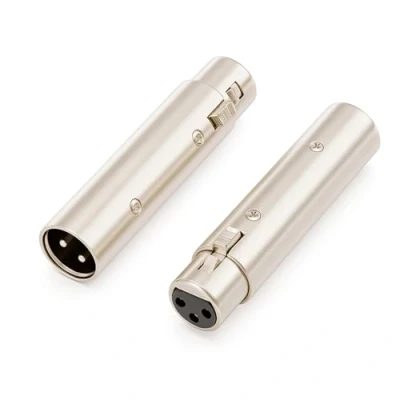 Imagen de Zerone 2Pcs 3 pin XLR macho a hembra socket conector Audio micrófono extensión adaptador género conversión acoplador