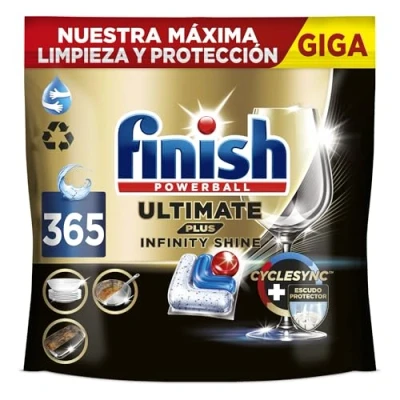 Imagen de Finish Ultimate Plus Infinity Shine, Pastillas para el Lavavajillas, Limpieza intensiva, brillo diamante + protección vajilla, 365