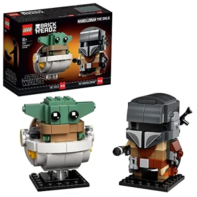 Imagen de LEGO 75317 Star Wars BrickHeadz el Mandaloriano y Niño, Baby Yoda, Juguete de Construcción Coleccionable para Niños Pequeños, Decoración Infantil