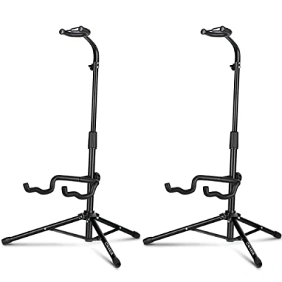 Imagen de CAHAYA Pack De 2 Soportes Guitarra Universales Con Soporte Para Mástil Y Trípode Plegable Metal CY0287
