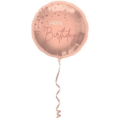 Imagen de Folat Foil Balloon Elegante Rubor exuberante 45cm, color rosado oro, happy birthday (67006)