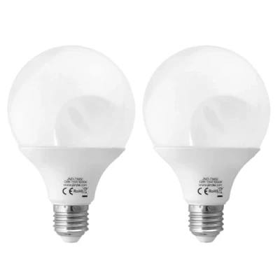 Imagen de Jandei 2 x Bombilla LED Globo, G95 Rosca E27, 15W (equivalente a 100W) Luz Blanca Fría 6000K, 1200 Lúmenes, Salón, Casa, Oficina, Escalera, Taller, Garaje, Obra. Ahorro de energía.