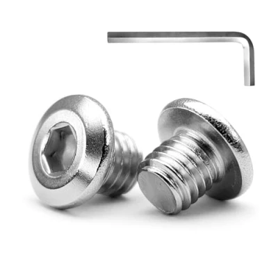 Imagen de MINHER M6 x 8mm 20Pcs cabeza plana Tornillos de hueca hexagonal Pernos,Pernos para muebles, Acero inoxidable A2 V2A,Rosca completa (con Llaves Allen)