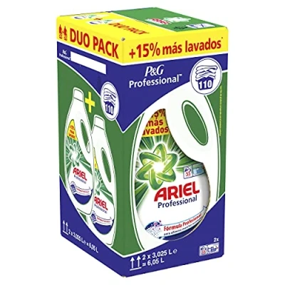 Imagen de Ariel Professional Pack de 2 botellas detergente líquido, x 55 lavados