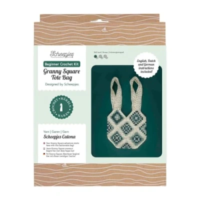 Imagen de Scheepjes Granny Square Azul Totalizador Bolsa Principiante Kit de Ganchillo 1 Conjunto