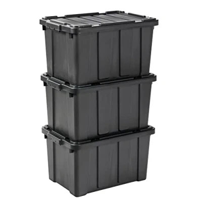 Imagen de Iris Ohyama 3 Cajas de Organización Alta Resistencia, 50L, Rojo, Grande, Duradero, Apilable, para Garaje, Estantes, Mudanza, Plástico, Utilidad, Herramientas, DDSKT 450