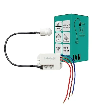 Imagen de Detector de Movimiento empotrable Oktaplex Jan para Exterior IP65 / IP20 Sensor infrarrojo 360 pequeño Alcance 8m 230V con crepuscular