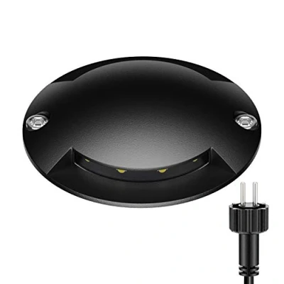Imagen de ledscom.de Lámpara de suelo LED, baliza señalización BUNDA para exteriores, IP67, 2 llamas, negra, redonda, 70mm Ø, blanco frío, luz empotrada, superficie,