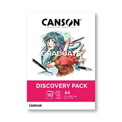 Imagen de Canson Graduate, Discovery Pack, Liso, mini pk, A4 21x29,7cm, Blanco, 10 hojas