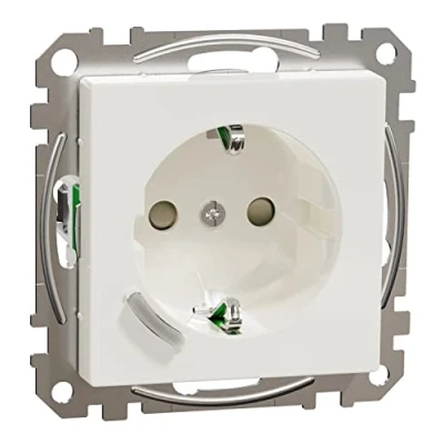 Imagen de Schneider Electric Wiser Connected Enchufe inteligente TPB de 16 A, color blanco polar, compatible con Amazon Alexa y Google Home