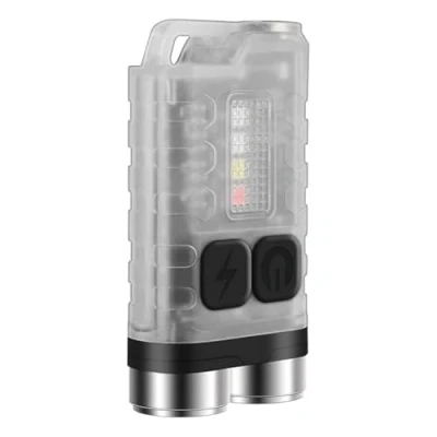 Imagen de Vortex V3 EDC linterna con luz roja UV azul, señales de emergencia, fluorescente, potente 900 lm, recargable, mini LED bolsillo, 10 modos, USB tipo C, IP65, extremo magnético impermeable