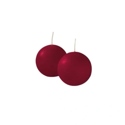 Imagen de Cereria di Giorgio Risthò Velas esféricas de cera, color burdeos, 6 x cm