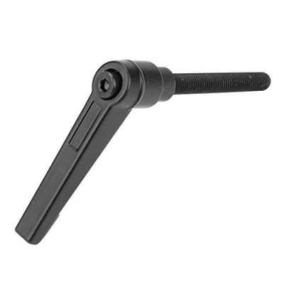 Imagen de 4 manijas de palanca sujeción, asas ajustables máquina mango rosca macho acero inoxidable M8, negro (60 mm)