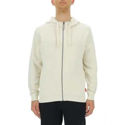Imagen de CITROËN O102941 W497 Hooded Sweatshirt Full Zip Vintage Logo Sleeve Print W/Side Pockets C23W Hombre Birch White Tamaño XL