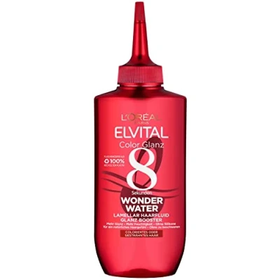 Imagen de L&#039;Oréal Paris Elvital Tratamiento capilar para un cabello flexible, con fórmula ácida sin tiempo de exposición, color brillante, 8 segundos, líquido el Wonder Water 1 x 200 ml