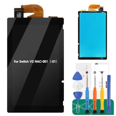 Imagen de reemplazo de pantalla para Nintendo Switch V2 LCD Display Kits repuesto Digitalizador táctil HAC 001( 01) 2019 (no V1)