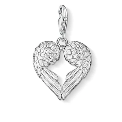 Imagen de Thomas Sabo charm Club Colgante para mujer con alas formando un corazón, plata de ley 925, 0613 001 12