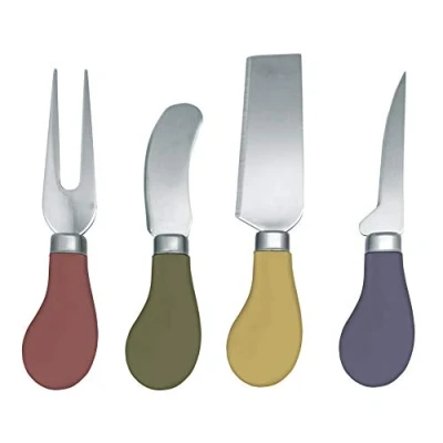 Imagen de NERTHUS FIH 801 Cuchillos Queso Set 4 de Unidades, Acero Inoxidable, Pequeño