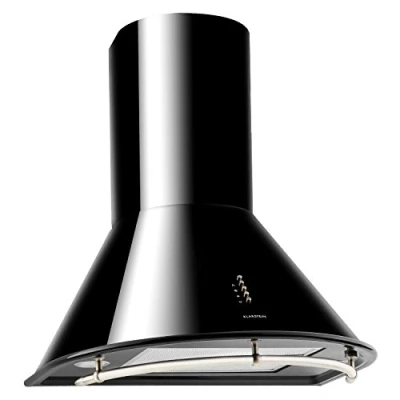 Imagen de Klarstein Lumio Neo Campana extractora retro (60cm, 610 m3/h, clase A, acero inoxidable, 3 niveles de potencia, atractivo diseño, filtro grasa apto para lavavajillas) negro