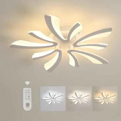 Imagen de Comely Plafon Led Techo Regulable, Lamparas de Salon con Mando, 48W 5400LM 3000k 6500k Dia70cm Modernas, para Dormitorio Comedor, Blanco