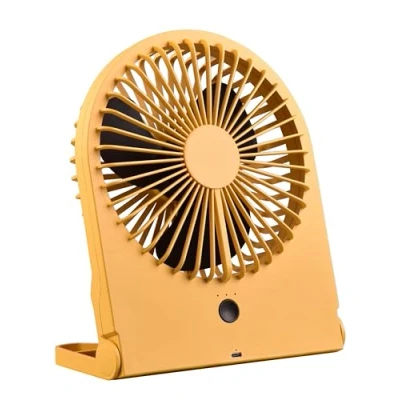 Imagen de Reality Leuchten Ventilador de mesa recargable Breezy, amarillo