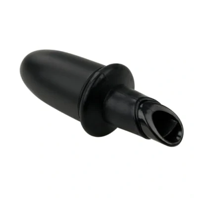 Imagen de Fackelmann 49767 tapón vertedor para vino, de aceite, botella, color negro mate, plástico, silicona, 8,5 cm