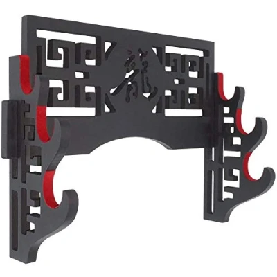 Imagen de Z fiber Velvet Protect Sword soporte de pared, espada para Katana Wakizashi Genji y Samurai Swords Hollow,3 Tier