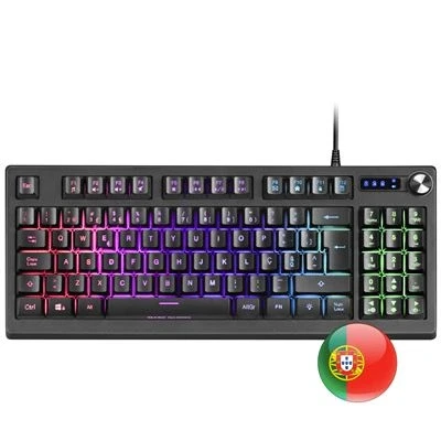 Imagen de Mars Gaming MKREVOPT, Teclado H Mech Compacto TKL y Pad Numérico, Iluminación Full RGB, Idioma Portugués