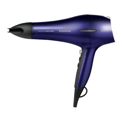 Imagen de Taurus Fashion 3000 Ionico, Secador de pelo iónico, 2200W, motor AC profesional, 2 velocidades, 3 temperaturas, botón aire frío, concentrados profesional ultrafino, difusor, azul.