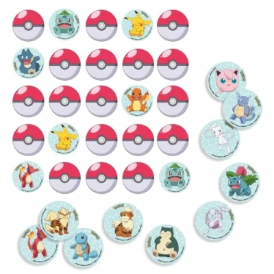 Imagen de amscan 9917115 Juego de para Fiesta cumpleaños Infantil con Licencia Oficial Pokémon 32 Cartas