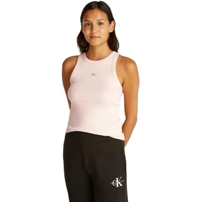 Imagen de Calvin Klein Jeans Label TANK Top, Mujer, Talla: Large, Silver peony