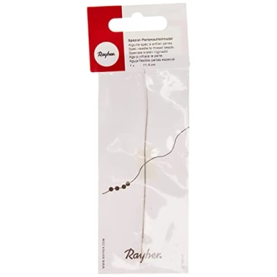 Imagen de RAYHER HOBBY 2115800 Aguja Especial para Cuentas (, 11,4 cm, Bolsa de 1 Pieza