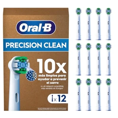 Imagen de Oral B Pro Precision Clean Recambios para Cepillo de Dientes Eléctrico, Pack 12 Cabezales, Blanco Originales (Tamaño Buzón)