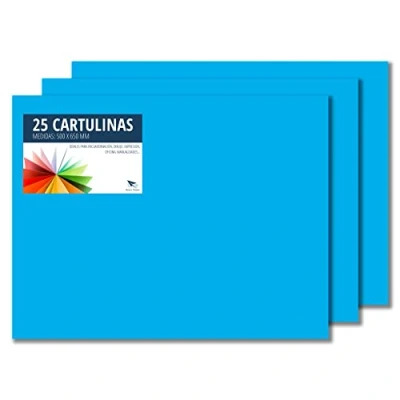 Imagen de Raylu Paper® Cartulinas 50x65cm, 25 Unidades, 180g/m². 50 x 65 cm de colores ideales para manualidades, oficina, dibujo, papiroflexia (Azul Maldivas)