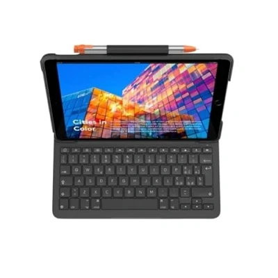 Imagen de Logitech Slim FOLIO Funda con teclado inalámbrico para iPad Air (3ª generación) (modelo: A2152, A2123, A2153, A2154), diseño italiano QWERTY grafito
