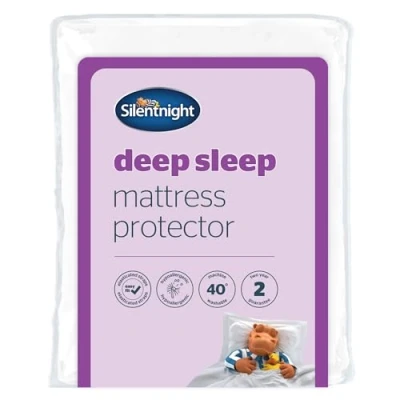 Imagen de Silentnight Deep Sleep Mattress Protector de colchón para Dormir Profundo, tamaño King, Poliéster Algodón, White, Matrimonio