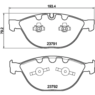 Imagen de HELLA 8DB 355 006 551 Juego de pastillas freno preparado para indicador desgaste BMW: 5 Berlina, Touring, 7
