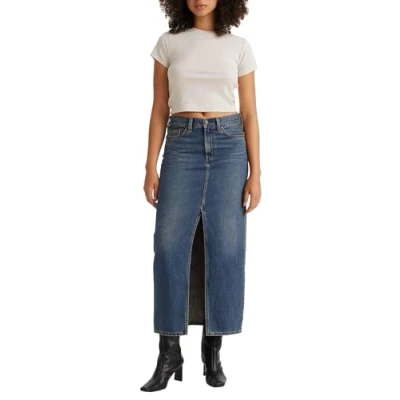 Imagen de Levi&#039;s Ankle Column Skirt Falda vaquera, Mujer, Talla: 24, Wave hello