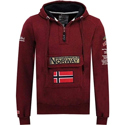 Imagen de Geographical Norway Gymclass Sudadera con capucha para hombre granate S