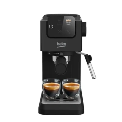 Imagen de Beko CEP5302B Cafetera espresso con espumador de leche integrado, 1,1 L, 15 bar, color negro, 14,5 x 42,5 35,5 cm