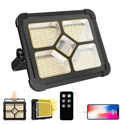 Imagen de 200W Foco LED Recargable 20600mAh Bateria Lámpara Portátil Con Control Remoto Batería Interna Solar Luz de Trabajo LED, Para Reparación Automóviles, Senderismo Acampadas, Emergencia