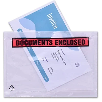 Imagen de triplast 225 x 165 mm A5 con texto Document enclosed sobre fundas (500 unidades)
