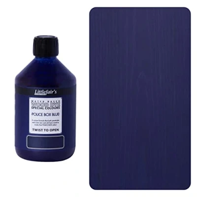 Imagen de Littlefair&#039;s Tinte para Madera 500ml Acabado Premium, Fácil De Usar y Limpiar Basado en Agua, Seguro Ecológico Disponible Muchos Colores Color: Caja Policía Azul